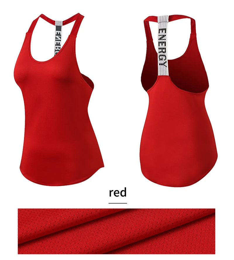 Gym Tops Sleeveless Tops Letter Backless Shirt
