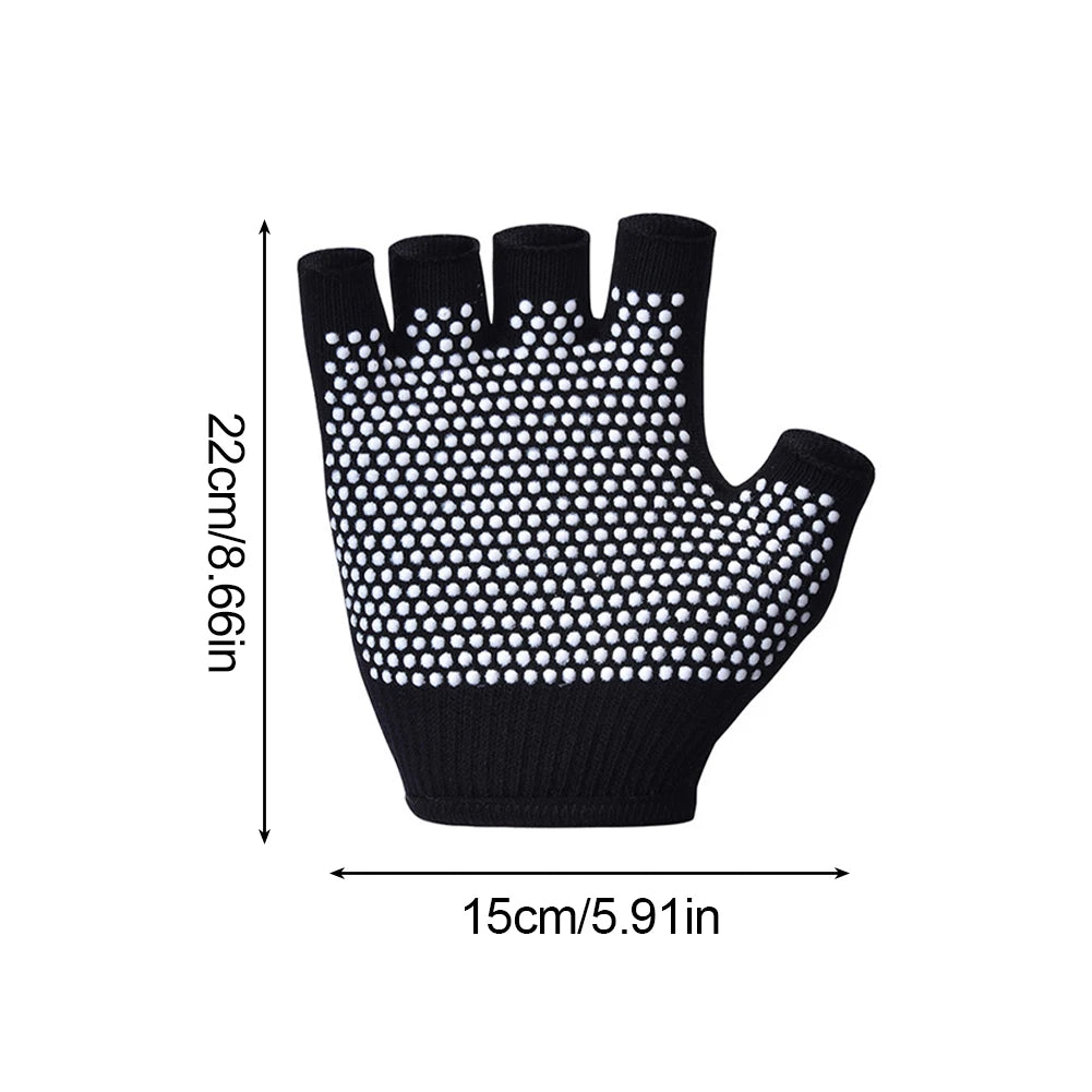 1Pair Half Finger Yoga Gloves, Cycling Gloves