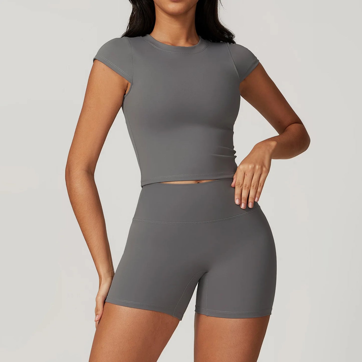 Yoga Sets 2 piece Seamless Leggings Tank Shorts Suit