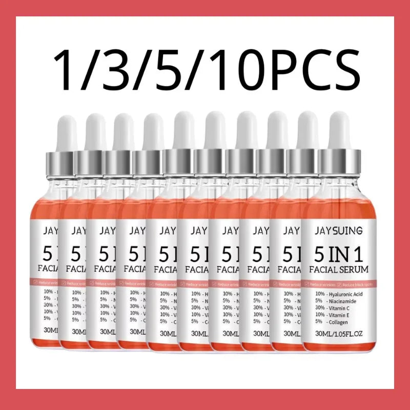 1/3/5/10Pcs 5 In 1 Facial Serum Hyaluronic Acid Vitamin C Niacinamide Skin Care