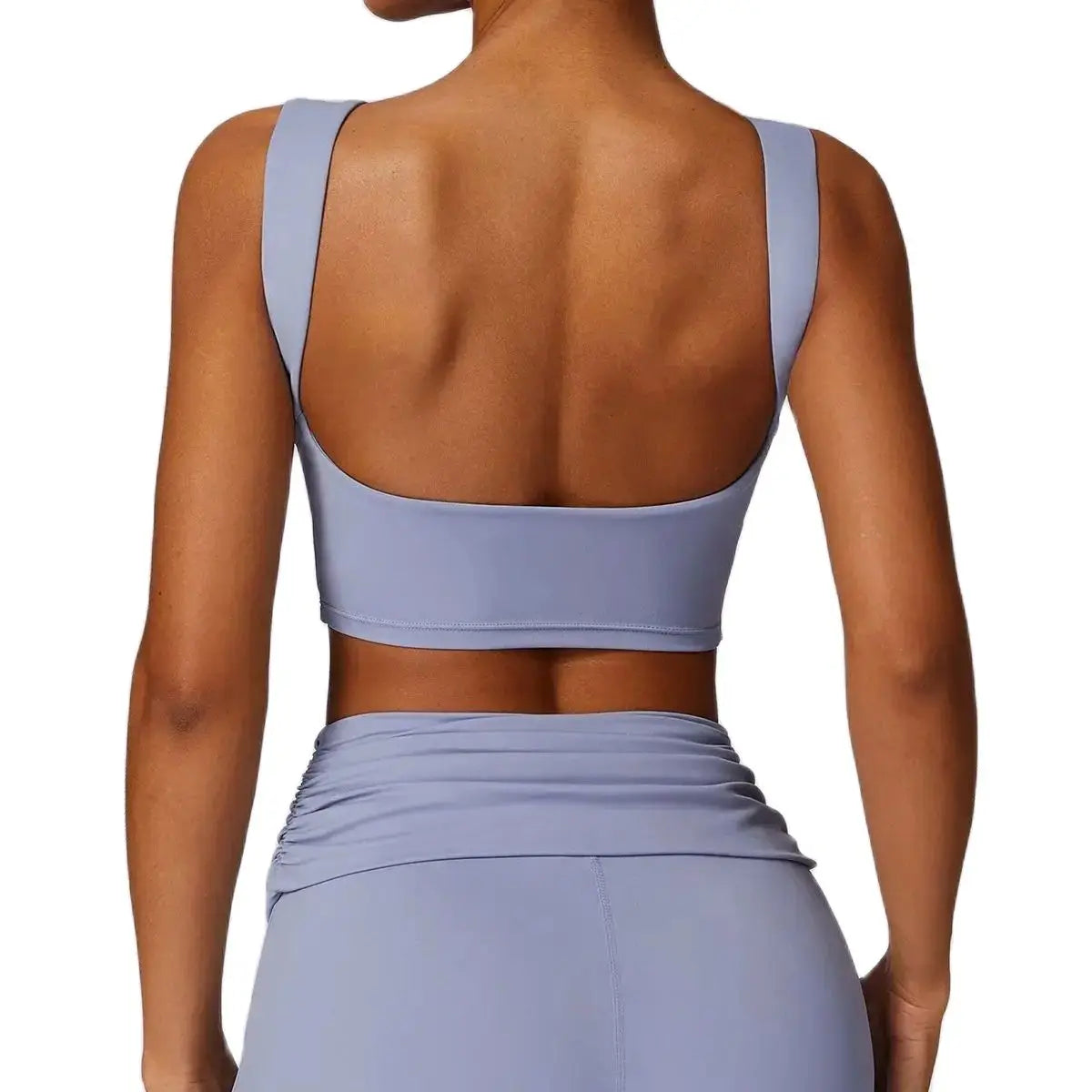 Sports Bra Open Back Yoga Breathable Slim Fit Tank Top With Removable Pads