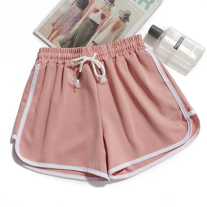 mid-waist casual loose straight thin breathable wide leg shorts
