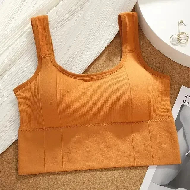 Breathable Anti-Sweat Fitness Top Seamless Yoga Bra Shockproof Crop Top Push Up Sport Bra