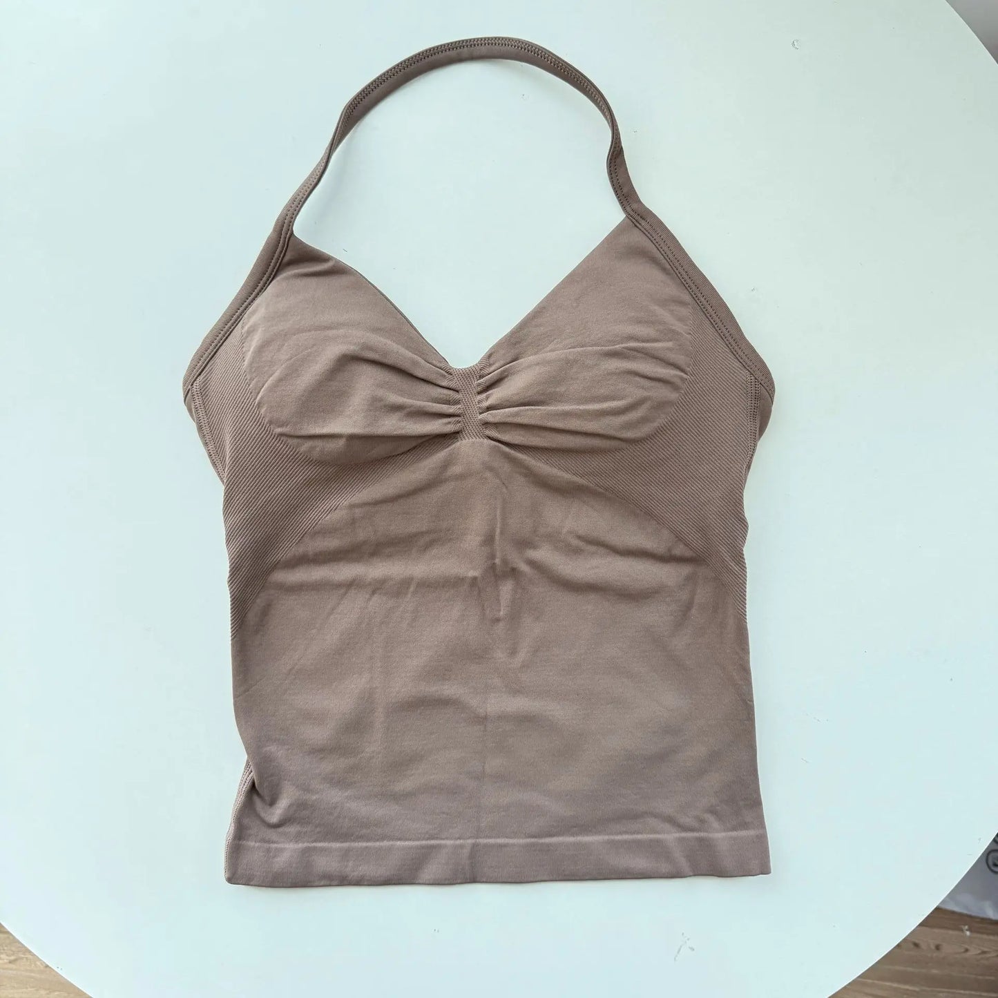 Strappy Yoga Top - Backless Built-in Bra & Removable Cups for Running
