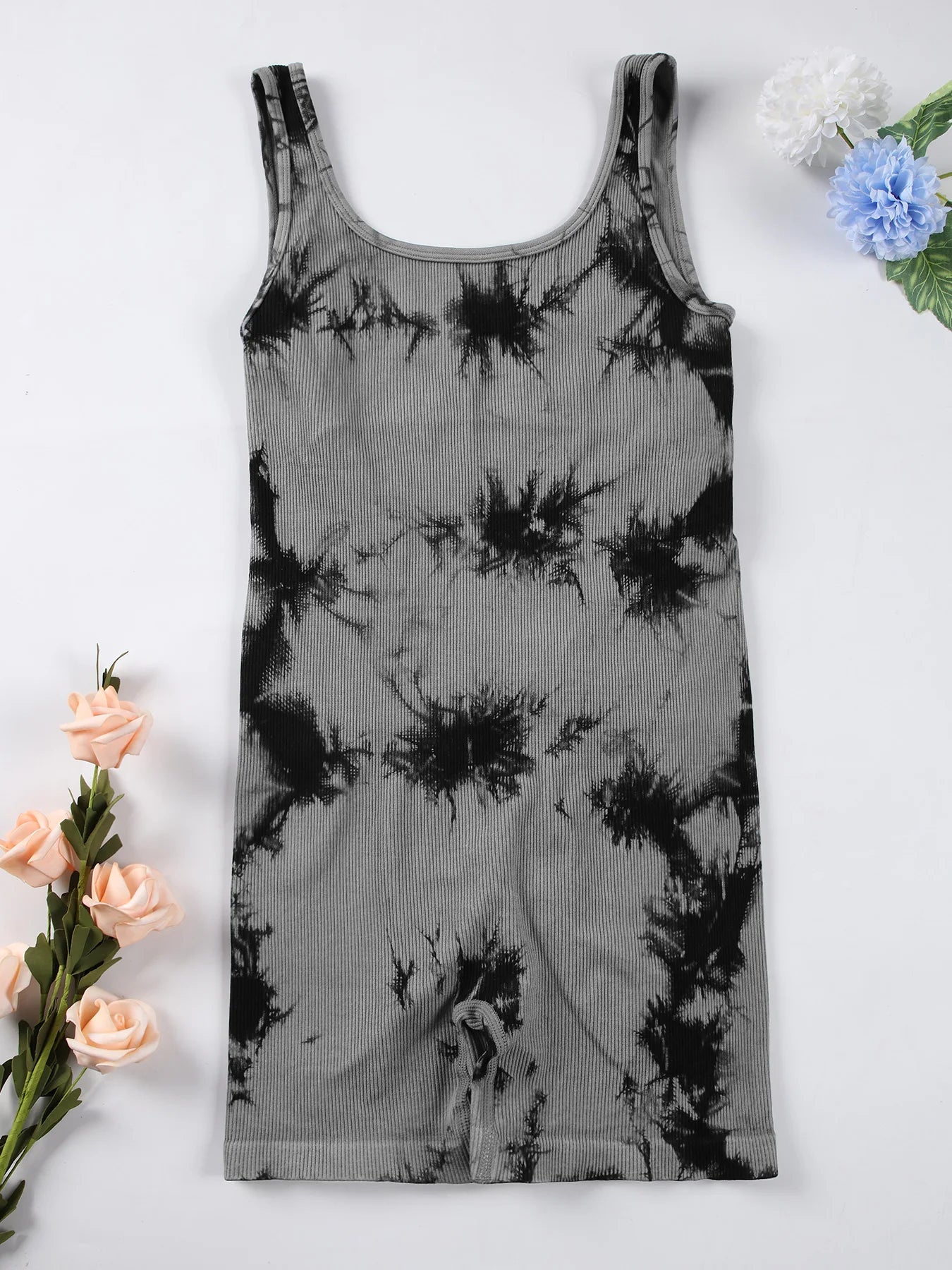 1PCS Backless Yoga Suit U Neck Sleeveless Without Bust Pads