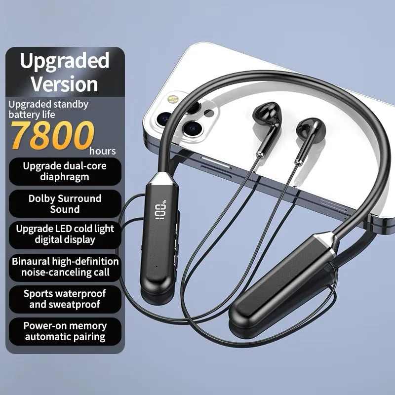 Wireless Headphone Neckband Earphone audiphones Bluetooth