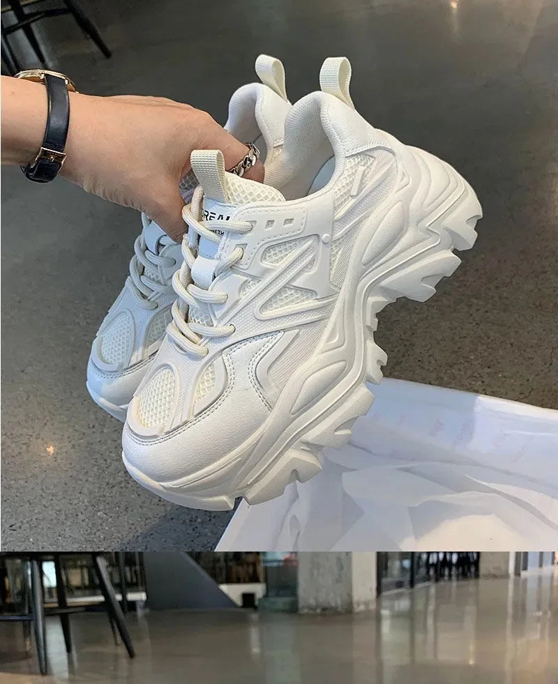 Women Platform Sport Shoes Mesh Leather
