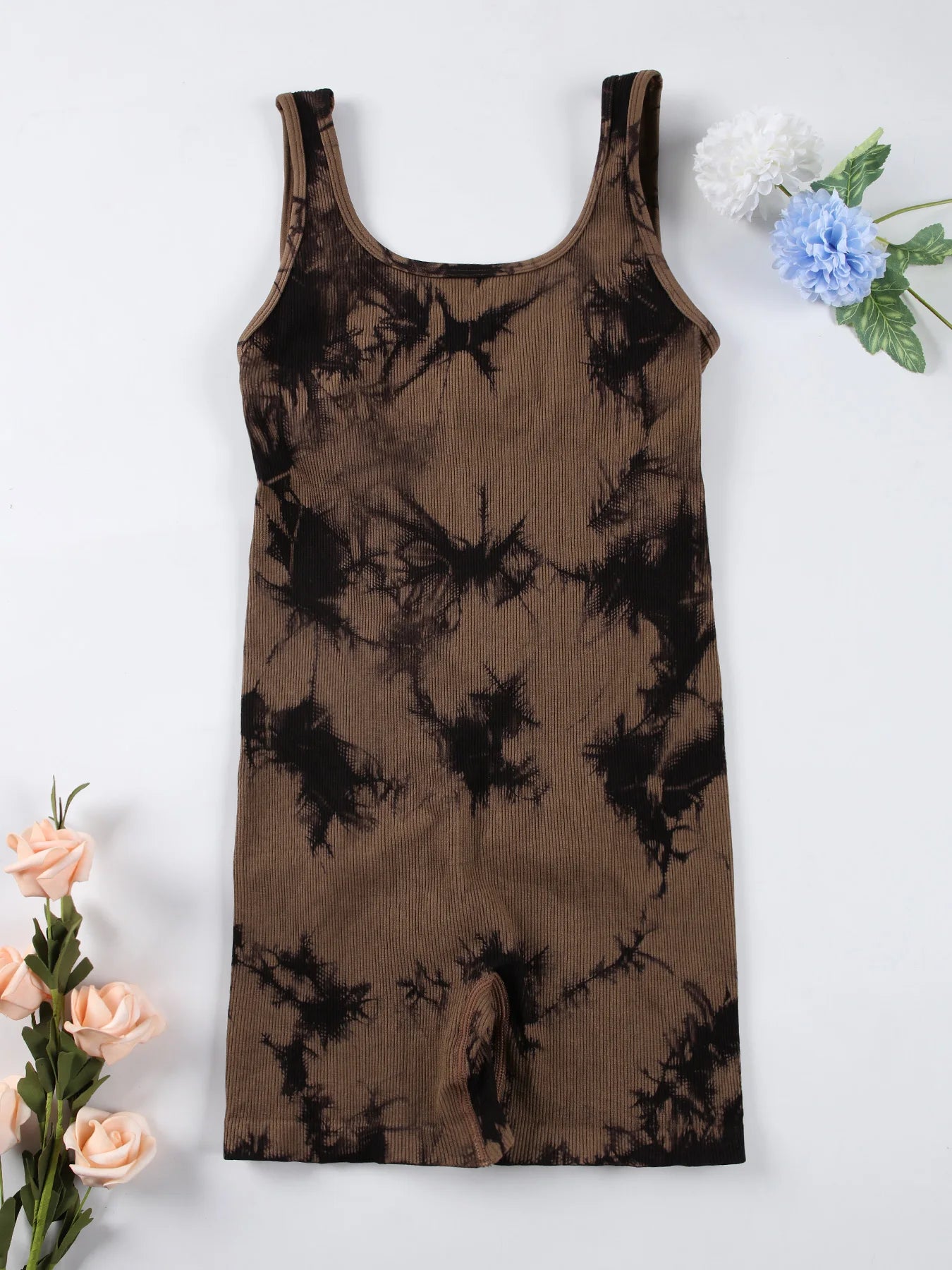 1PCS Backless Yoga Suit U Neck Sleeveless Without Bust Pads