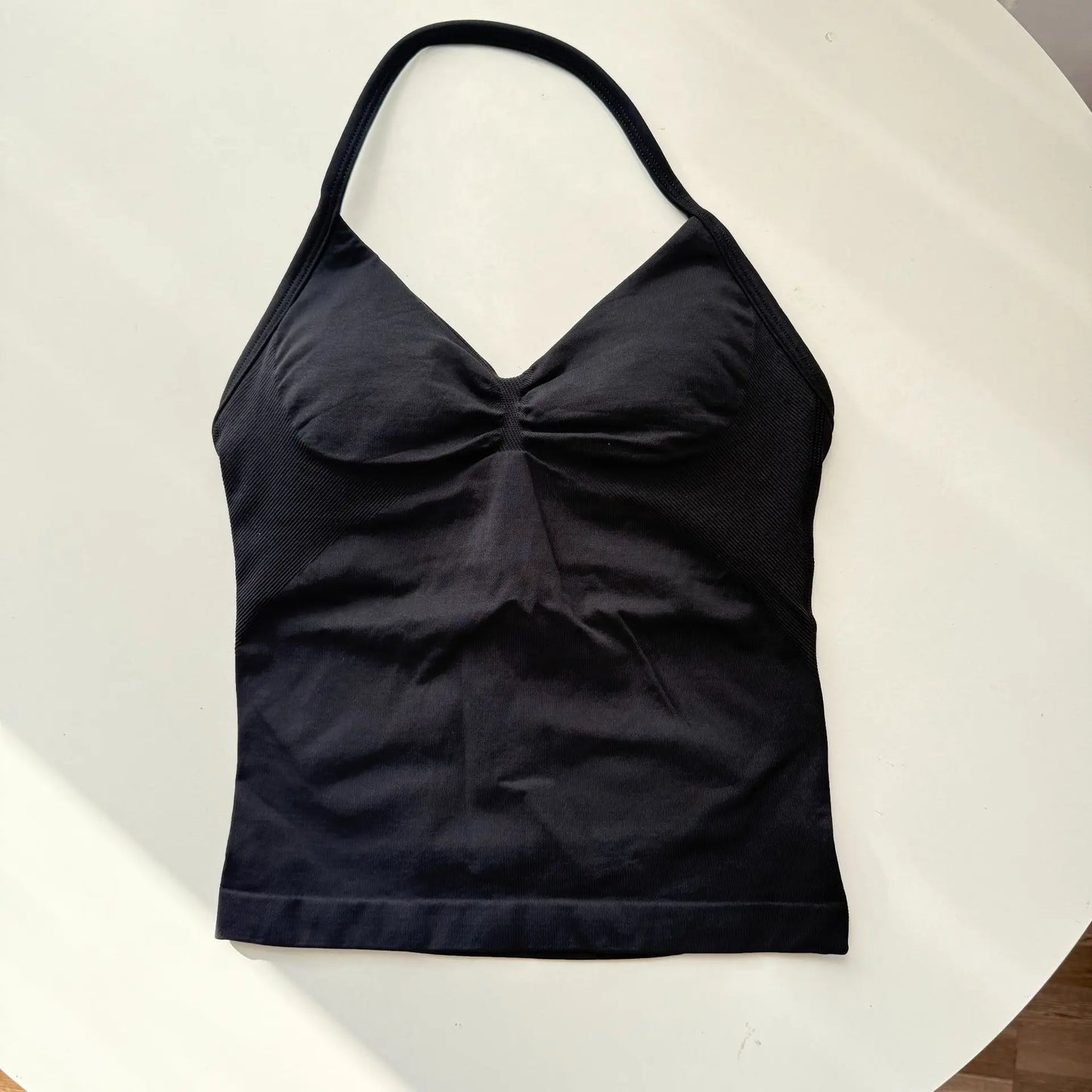 Strappy Yoga Top - Backless Built-in Bra & Removable Cups for Running