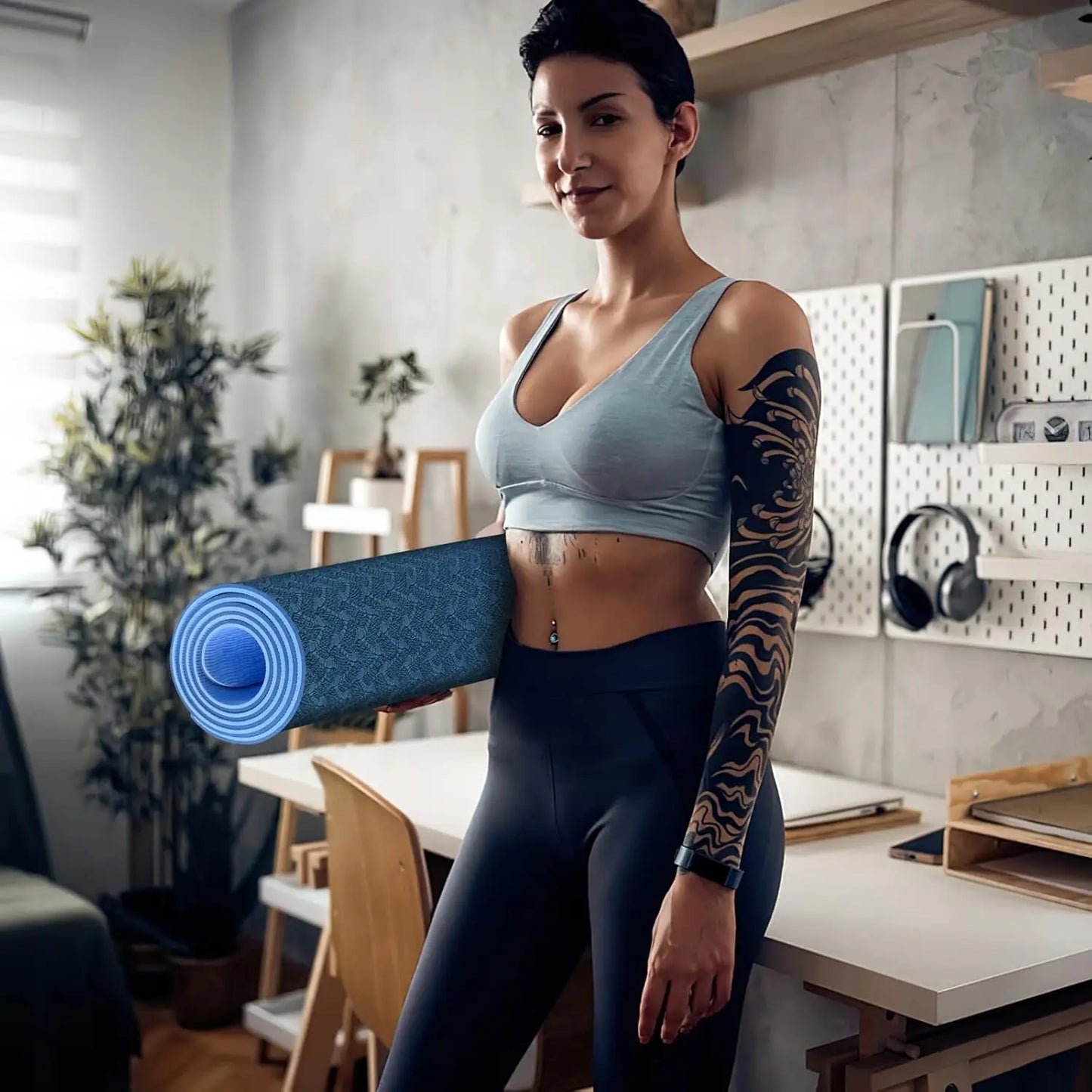 Non-Slip Extra Thick High-Density Workout Mats for Women Men