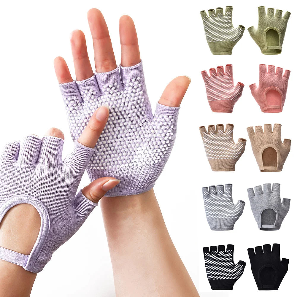 1Pair Half Finger Yoga Gloves, Cycling Gloves