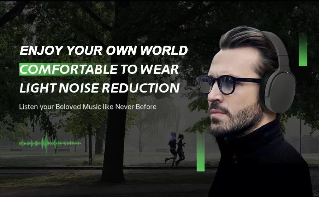Fashion Wireless Bluetooth Headphones Over Ear HIFI Stereo Headsets