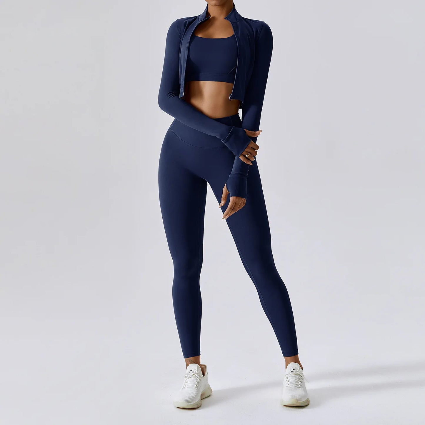 Yoga Set 3PCS Sports Bra ,Jacket, Leggings