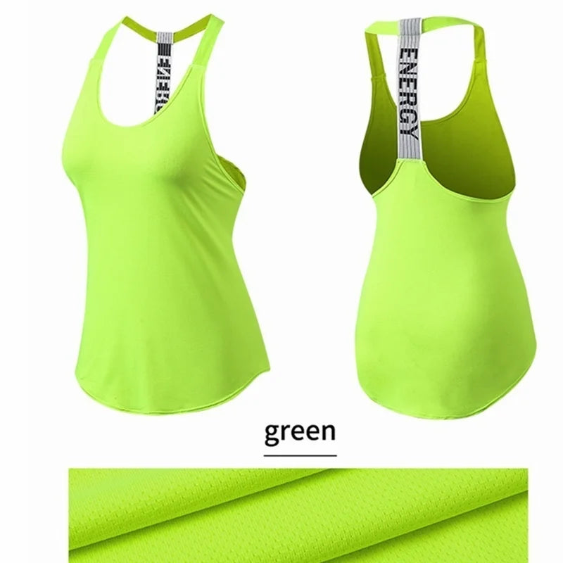 Gym Tops Sleeveless Tops Letter Backless Shirt