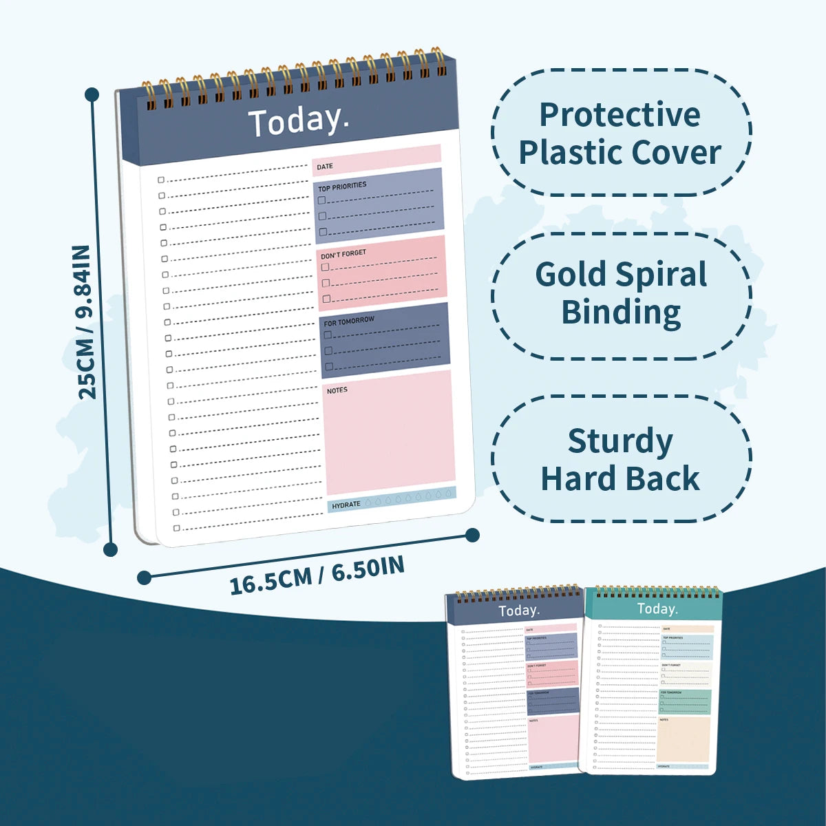 To Do List Notepad - 104 Pages Double-Sided 52 Sheets Daily Undated Planner Notebook
