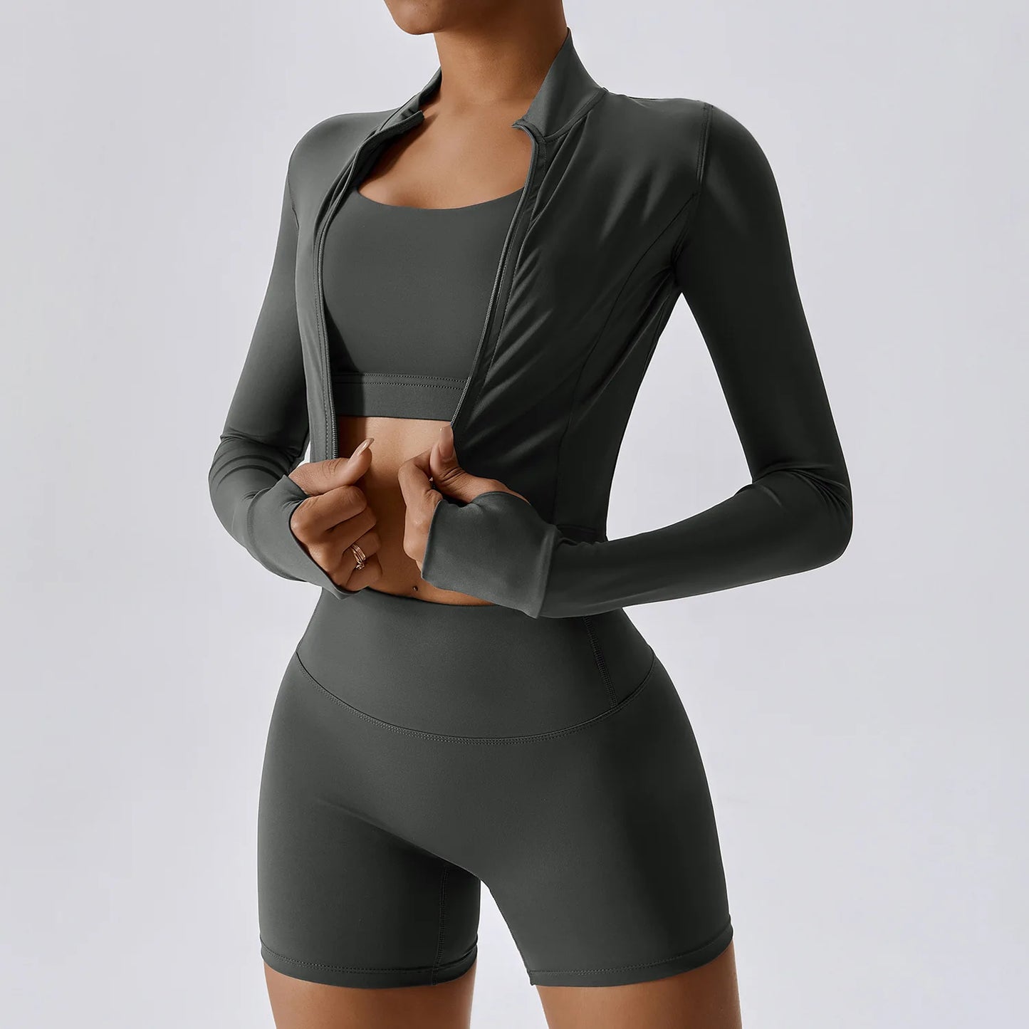 Yoga Set 3PCS Sports Bra ,Jacket, Leggings