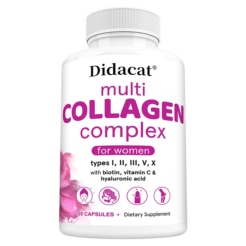Multi-Collagen Complex - Biotin, Vitamin C, Hyaluronic Acid