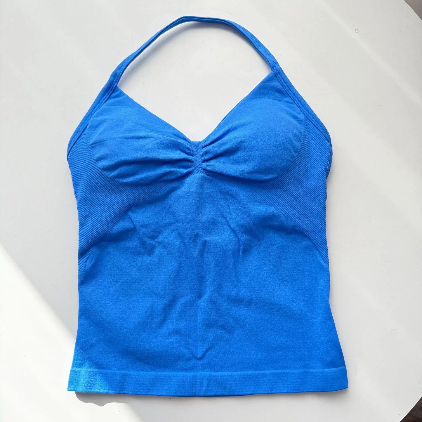 Strappy Yoga Top - Backless Built-in Bra & Removable Cups for Running