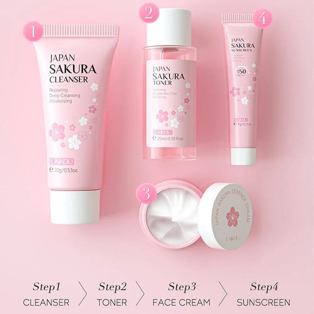 Skin Care Kits With Cleanser, Serum ,Eye Cream
