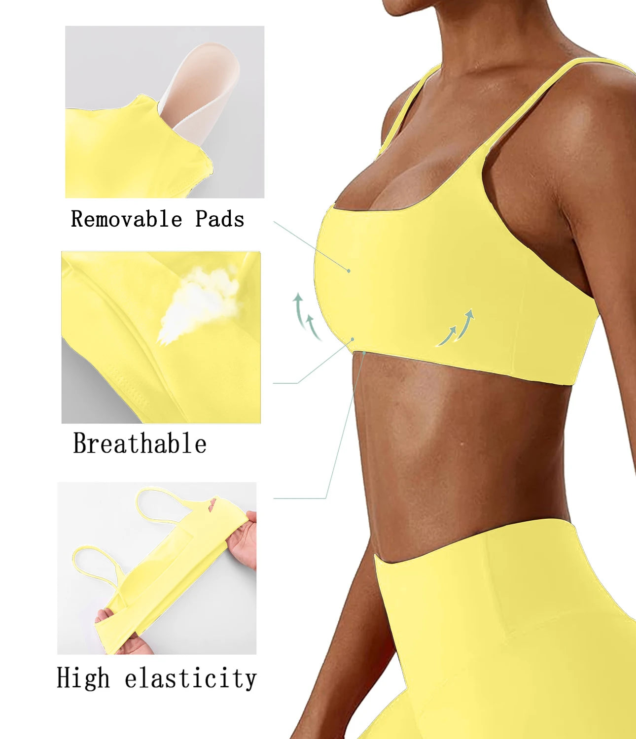 Super soft fabric back cross sports bra