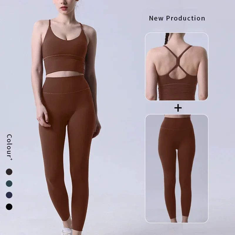 2 Piece Yoga Fitness Suit Push Up Sports Leggings Suit๐๐