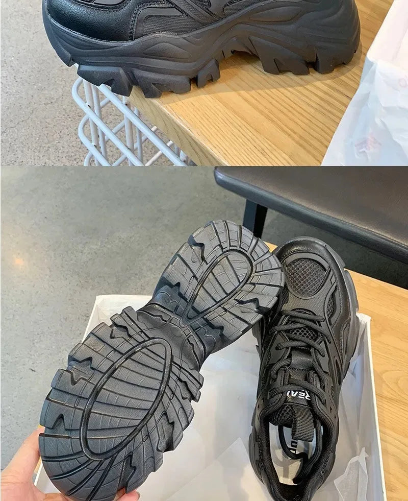 Women Platform Sport Shoes Mesh Leather