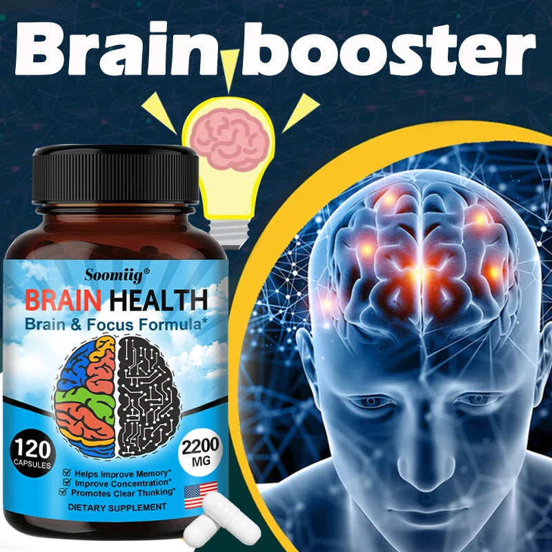 2200 mg Brain Booster with Vitamin B6, B12 supplement