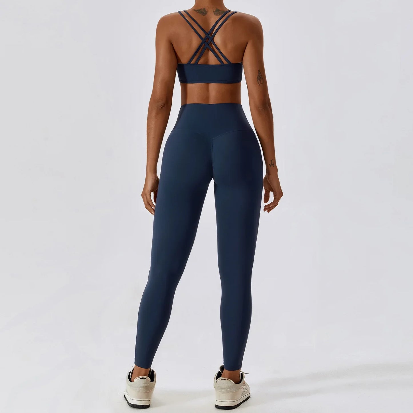 Yoga High Waist Leggings And Top Two Piece Set Seamless
