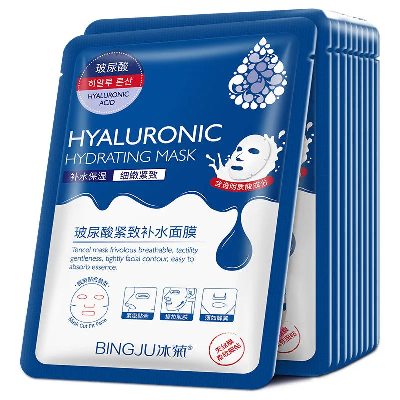 10pcs Hyaluronic Acid Facial Mask Sheet