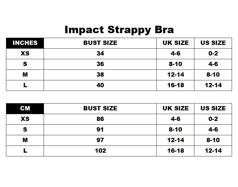 Sports Bra Strappy Backless Removable Cups