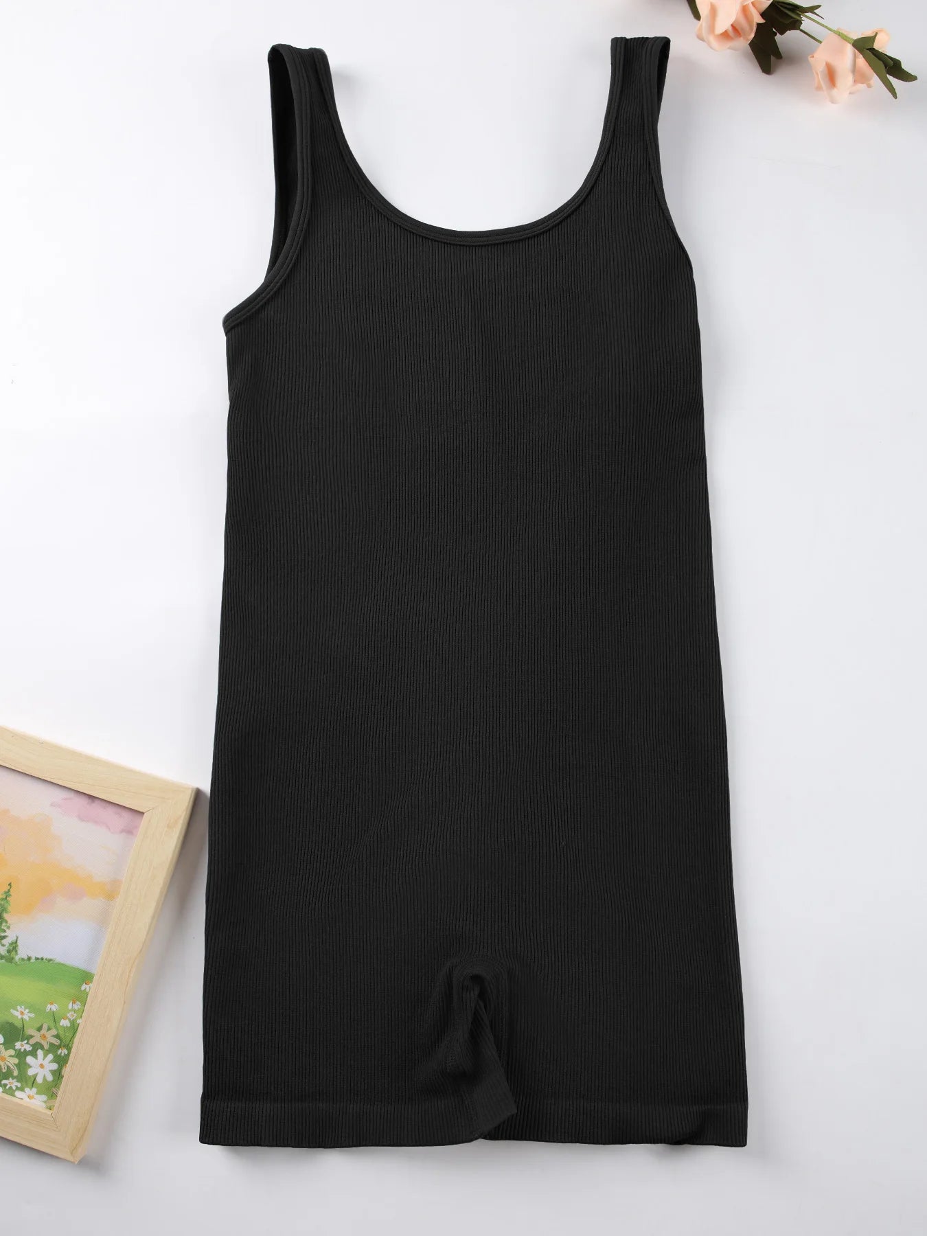 1PCS Backless Yoga Suit U Neck Sleeveless Without Bust Pads