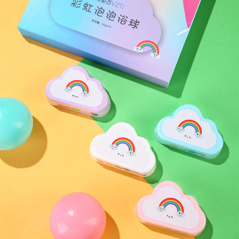 Rainbow cloud bath aromatherapy ball 4-pack