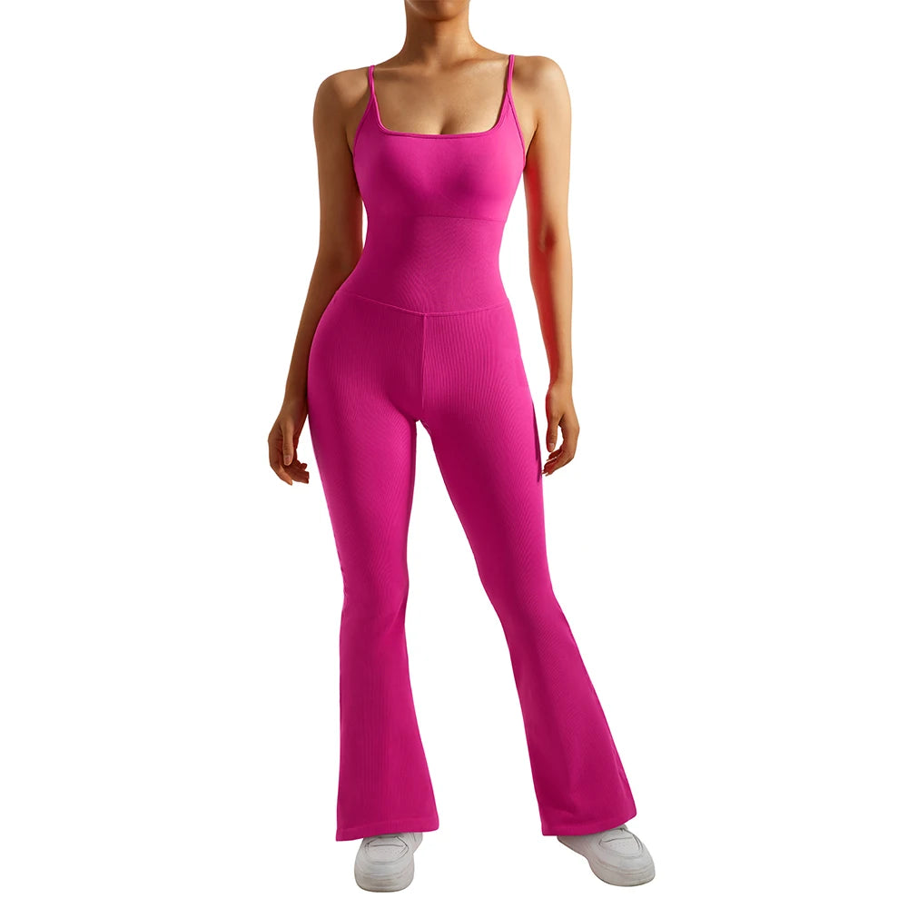 Sleeveless Yoga Bodycon Rompers Backless