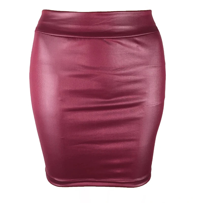 Leather Matte Slim Mini Short High Waist Skirt