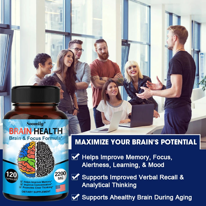 2200 mg Brain Booster with Vitamin B6, B12 supplement