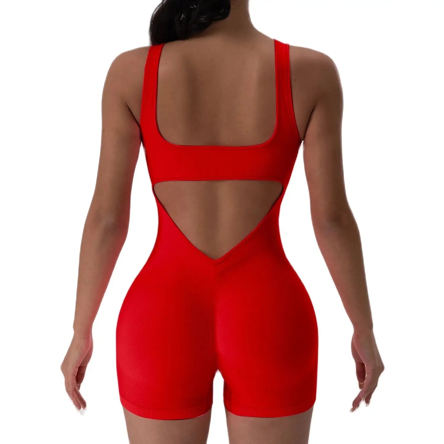 1PCS Backless Yoga Suit U Neck Sleeveless Without Bust Pads