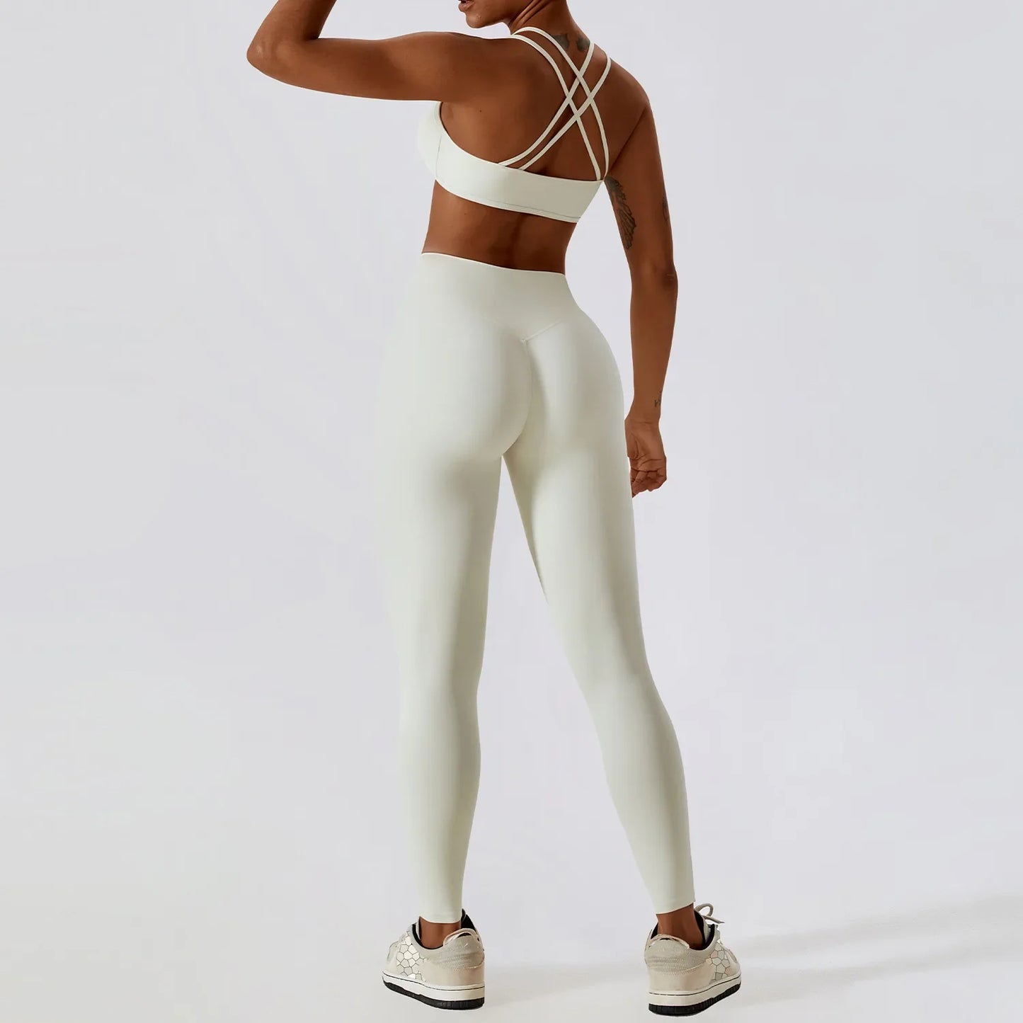 Yoga High Waist Leggings And Top Two Piece Set Seamless