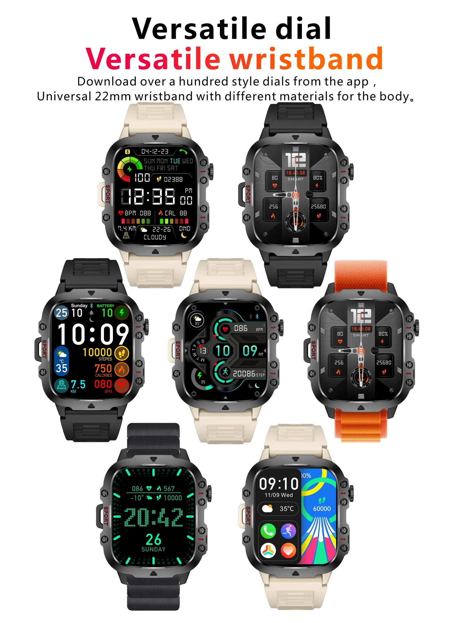 Original Men Smart Watch Bluetooth Call Fitness Clock 3ATM IP68 Swim Waterproof Sports Smartwatch
