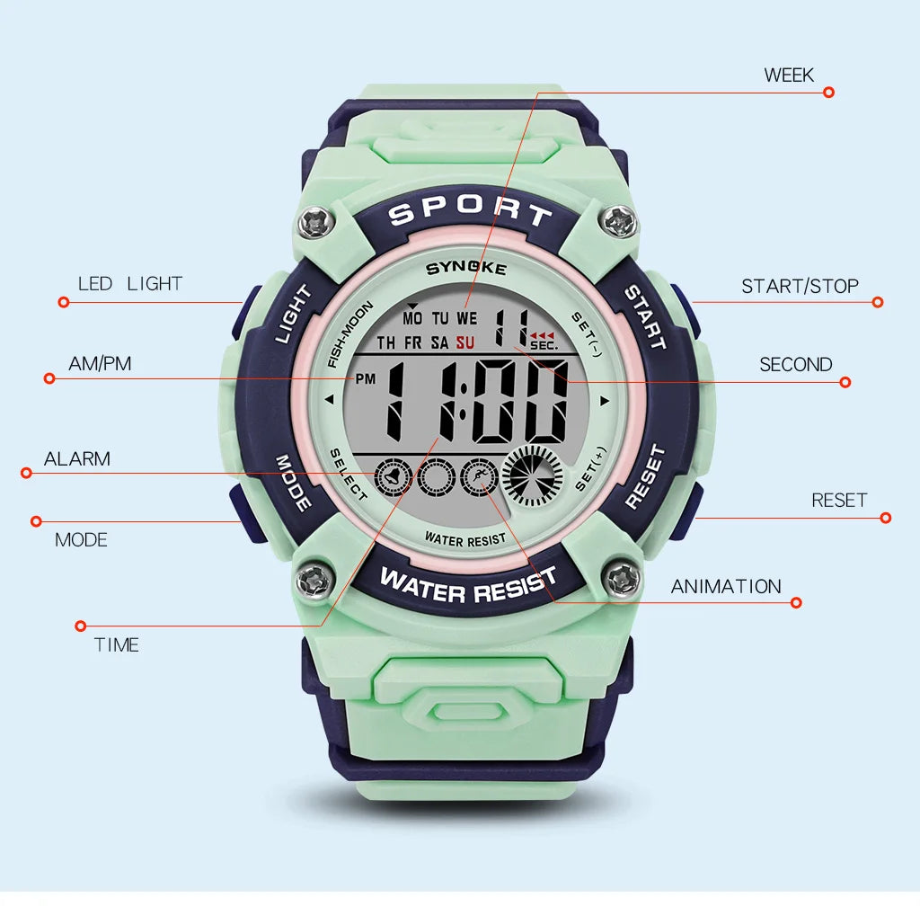 Student Watch Women's Watches Girls 50M Waterproof Watch Multifunctional Luminous Girl Boy Watch