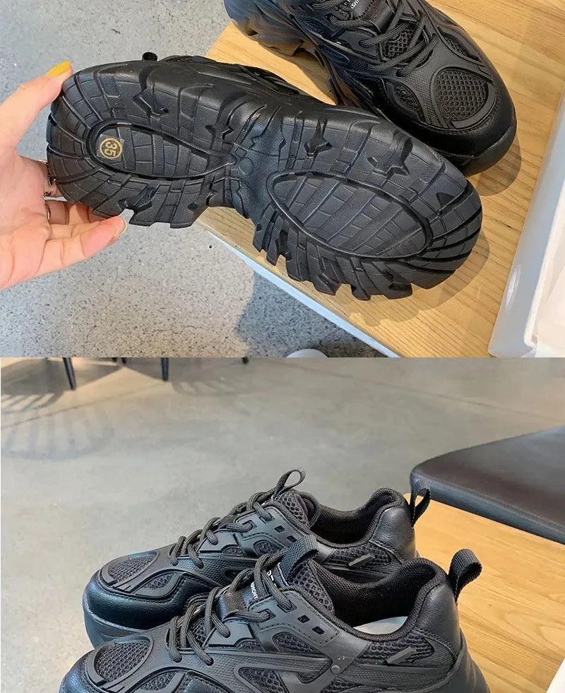 Women Platform Sport Shoes Mesh Leather