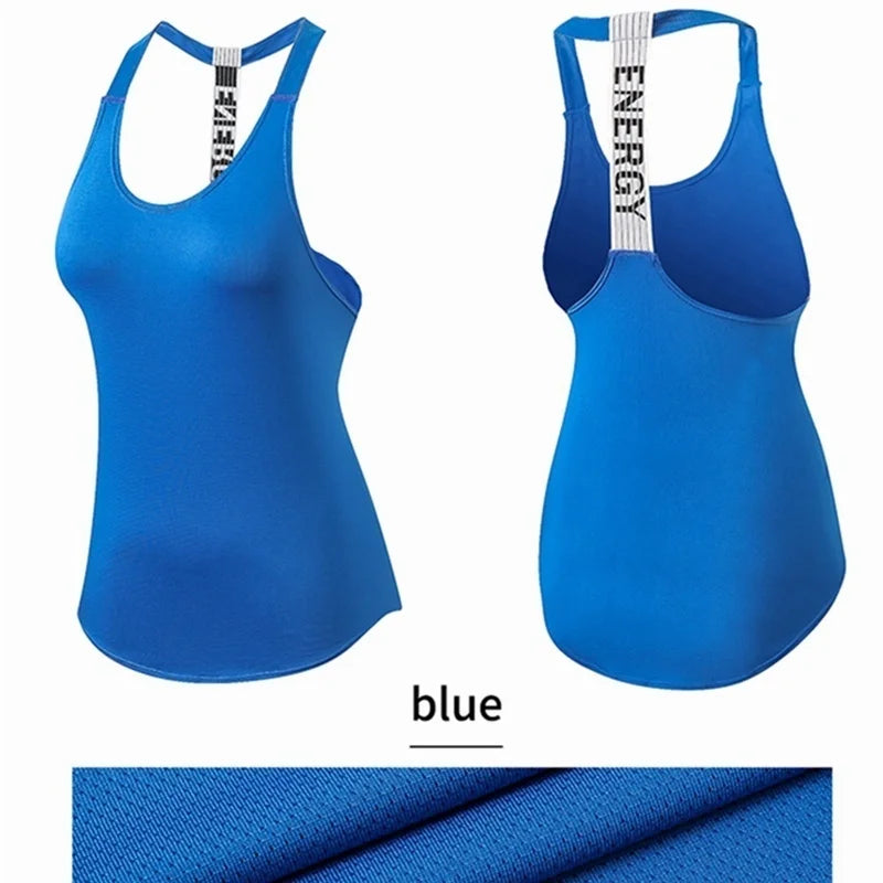 Gym Tops Sleeveless Tops Letter Backless Shirt