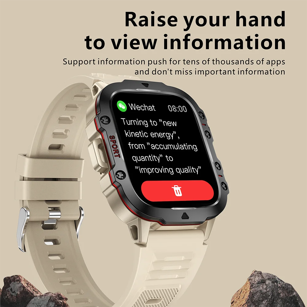 Original Men Smart Watch Bluetooth Call Fitness Clock 3ATM IP68 Swim Waterproof Sports Smartwatch