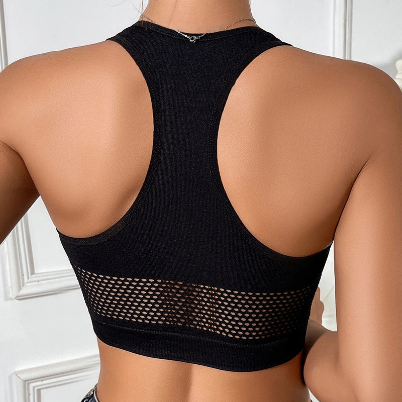 Sexy Tank Tops Fishnet Hollow Out Off Shoulder Crop Top
