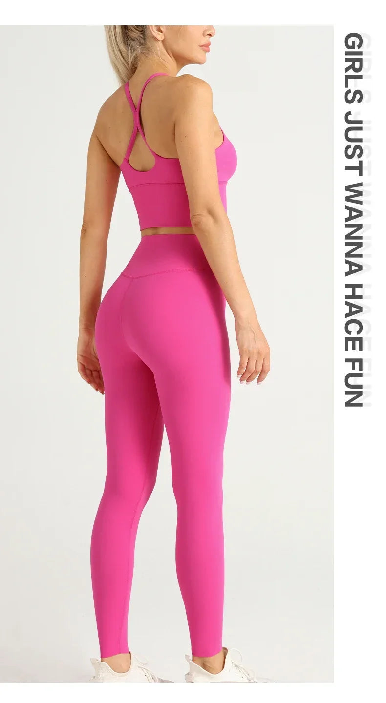 2 Piece Yoga Set Push Up Sports Bra Leggings
