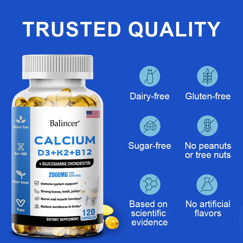 Calcium + Vitamins D3, K2 & B12 + Glucosamine Chondroitin