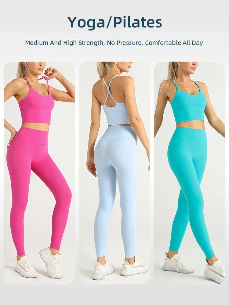 2 Piece Yoga Set Push Up Sports Bra Leggings