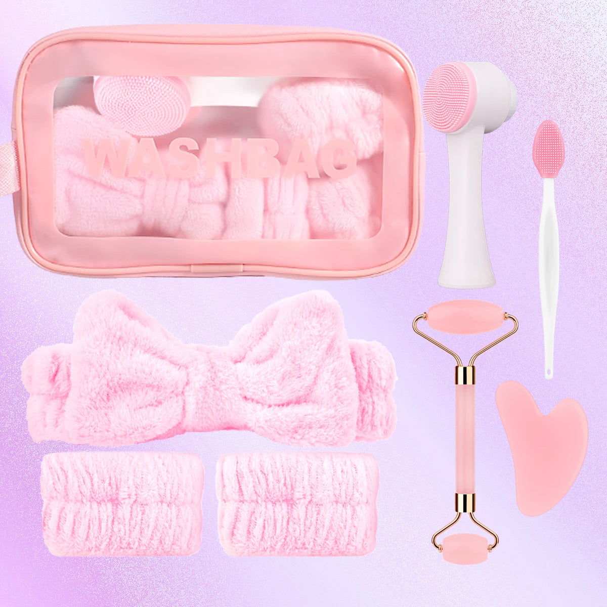 8-piece facial care set, deep cleaning and gentle exfoliating