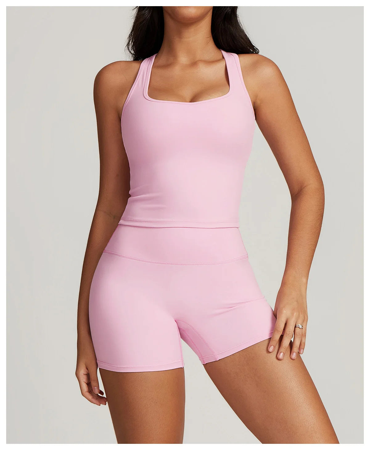Yoga Sets 2 piece Seamless Leggings Tank Shorts Suit