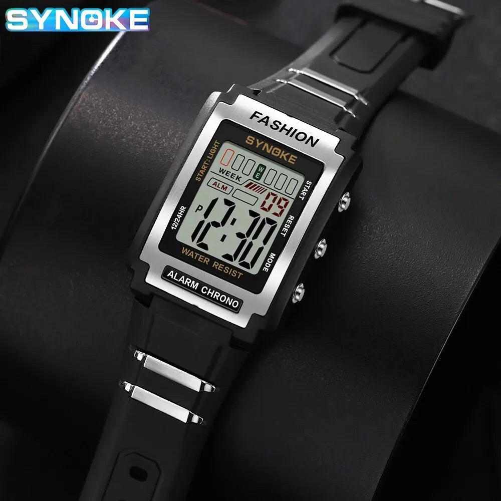 Men's Rectangular Sports Electronic Watch