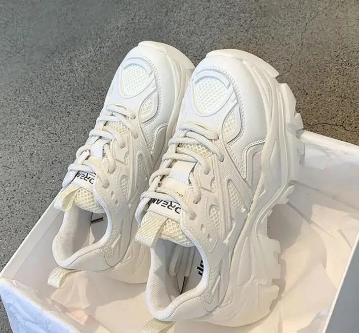 Women Platform Sport Shoes Mesh Leather